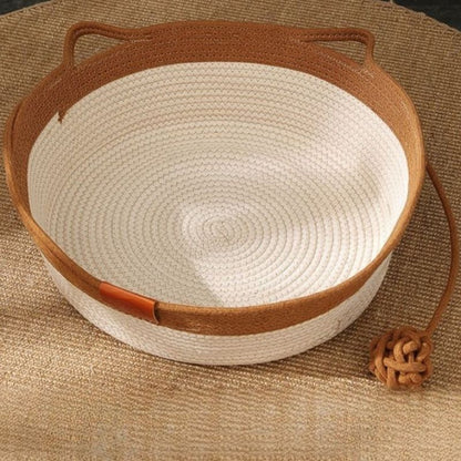 Basket Cotton Rope Woven Cat Bed