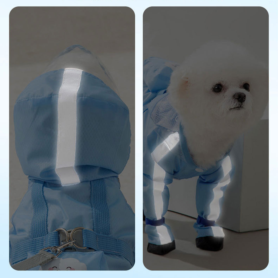 Full-Coverage Reflective Dog Raincoat with Boots