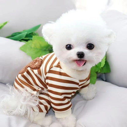 Cute Striped Pet Four-legged Clothing
