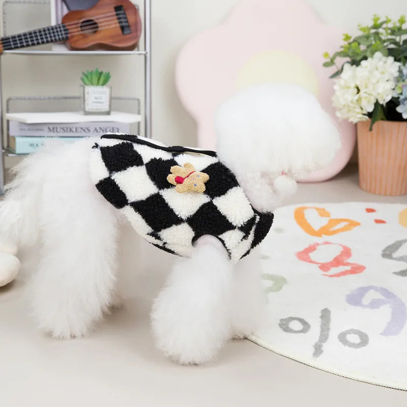 Winter Fashion Plaid Fleece Pet Vest