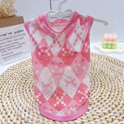 Pink Rhombus Mesh Vest