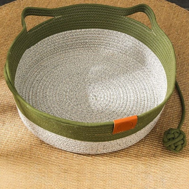 Basket Cotton Rope Woven Cat Bed