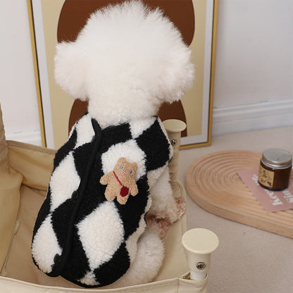 Winter Fashion Plaid Fleece Pet Vest