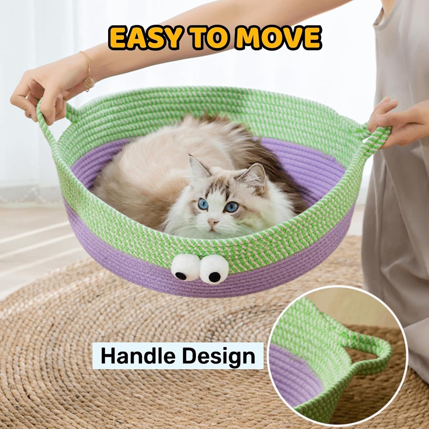 Rattan-Woven All Season Pet Nest Basket