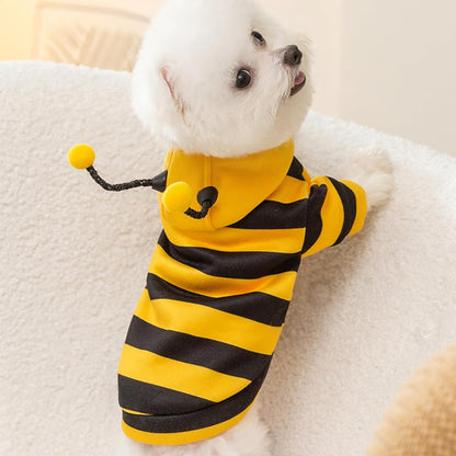 Thin Velvet Cute Bee Pet Sweatshirt