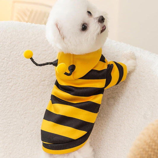 Thin Velvet Cute Bee Pet Sweatshirt