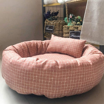 Plaid Comfy Pet Bed