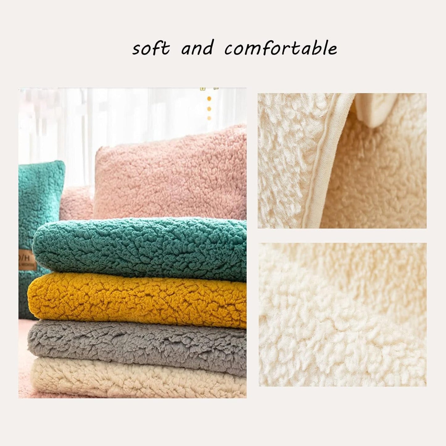 Cosy Plush Solid Colour Non-Slip Couch Cover