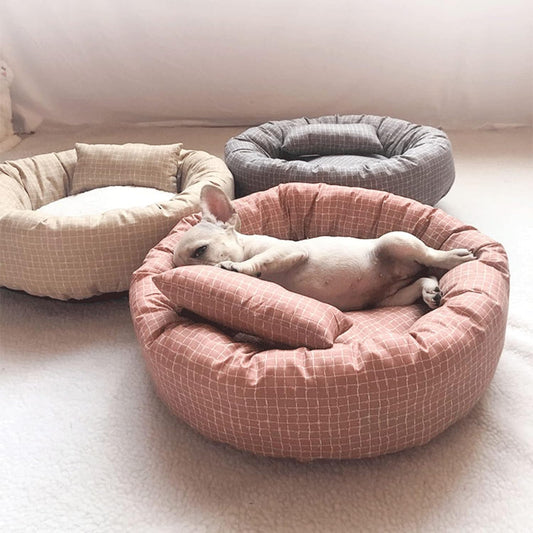 Plaid Comfy Pet Bed