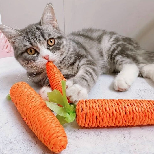 Natural Interactive Sisal Carrot Cat Toy