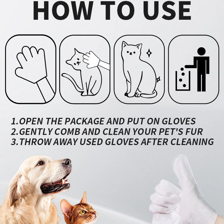 Pet Grooming and Cleaning Gloves Wipes