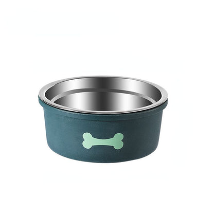 Silicone Stainless Steel Cat Double Bowl