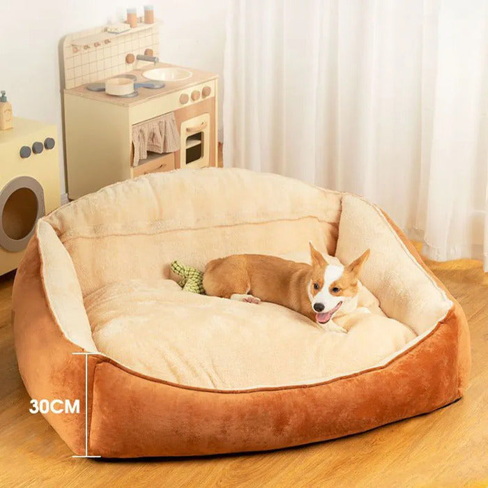 Bread-shaped High-back Soft Dog Bed
