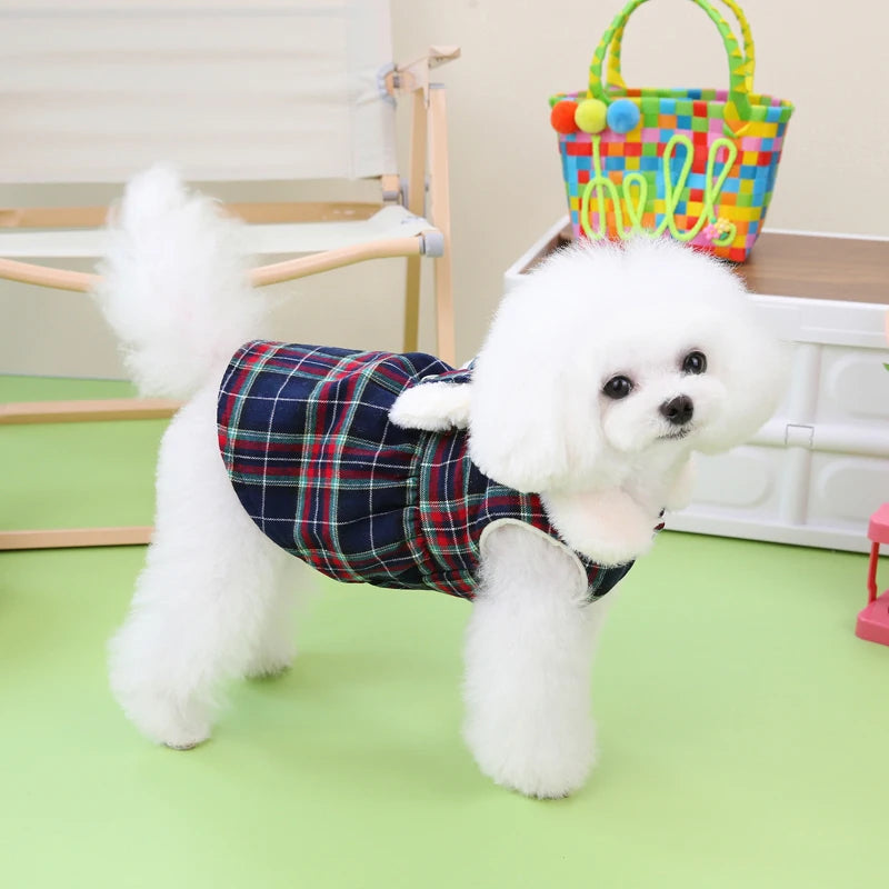 Winter Cute Plaid Pet Cotton Skirt