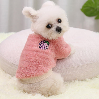 Soft Fruit Pattern Warm Pet Clothes