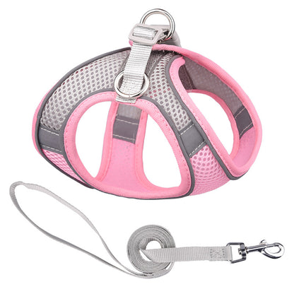 One-Piece Breathable Harness and Leash Set