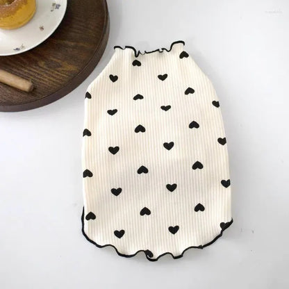 Summer Heart Shaped Ruffles Cute Pet Clothes