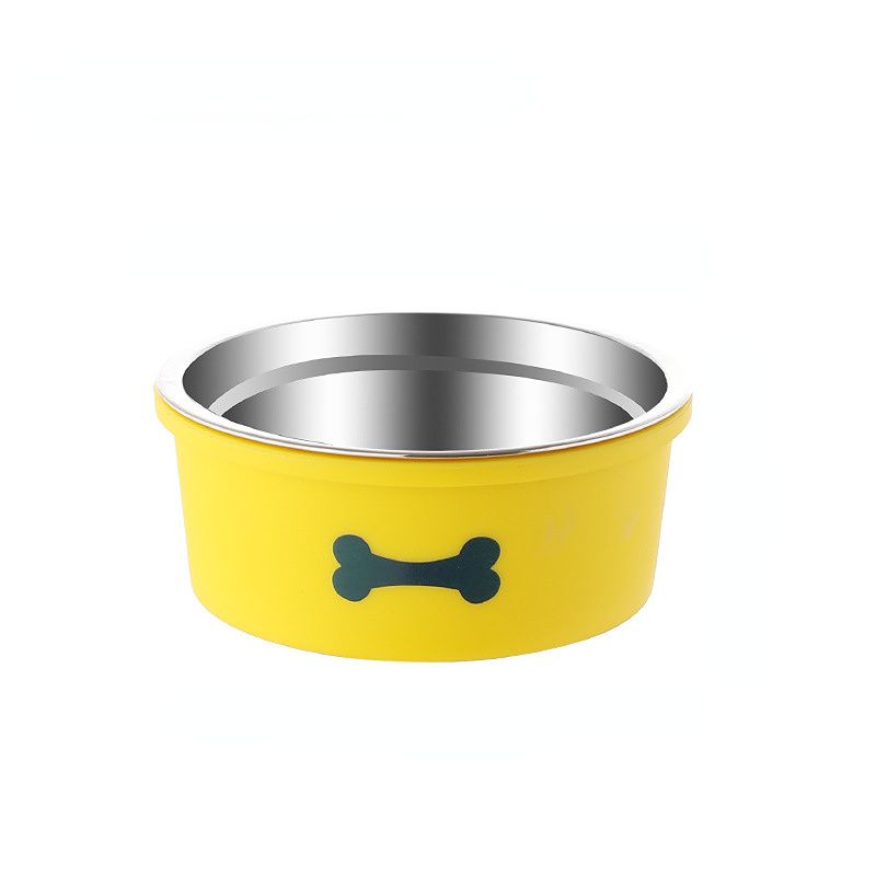 Silicone Stainless Steel Cat Double Bowl