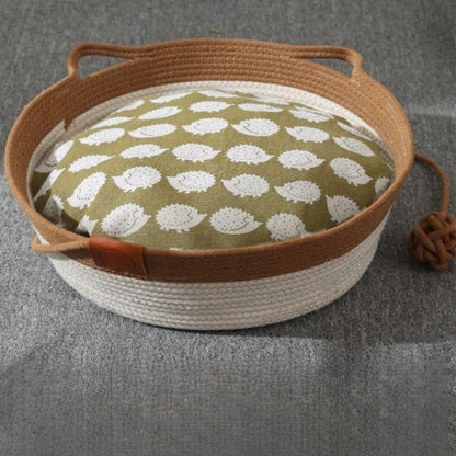 Basket Cotton Rope Woven Cat Bed