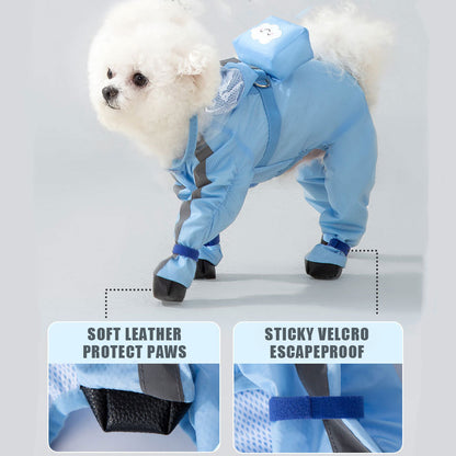 Full-Coverage Reflective Dog Raincoat with Boots