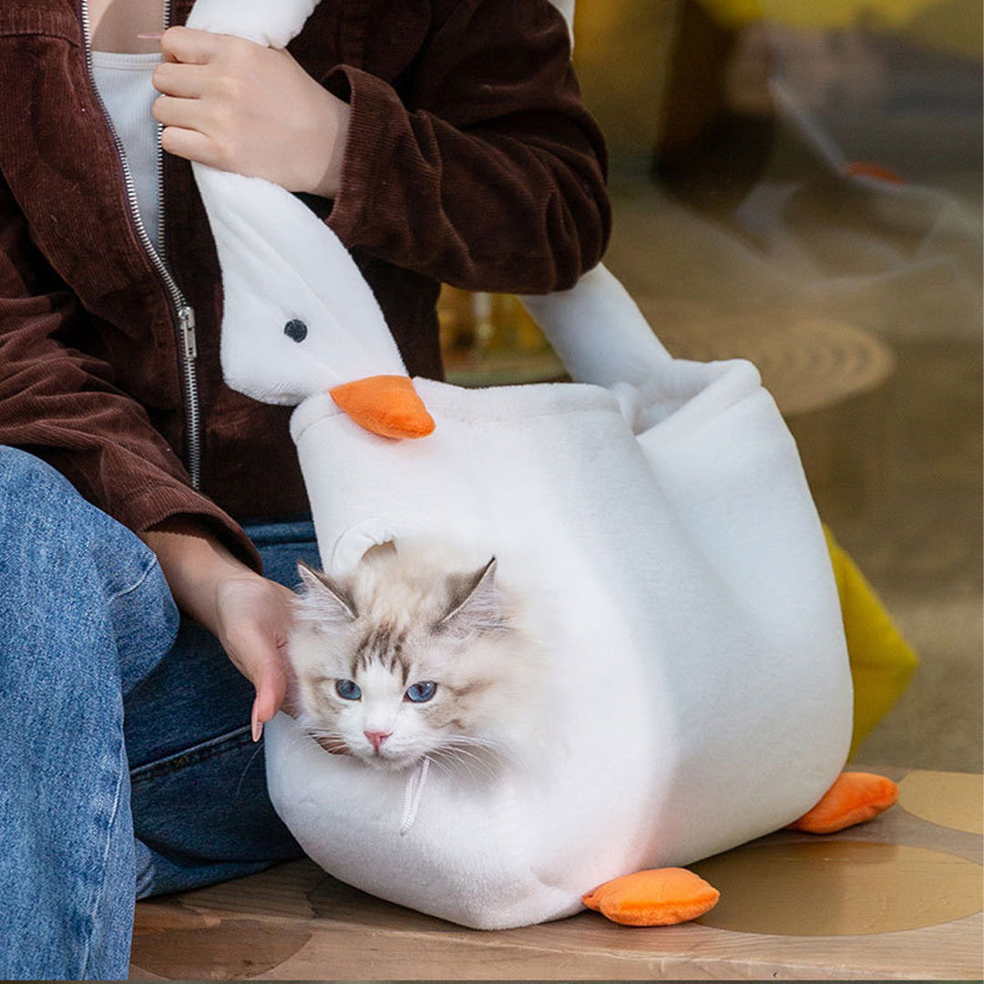 White Geese Sling Carrier for Small Cat & Dog