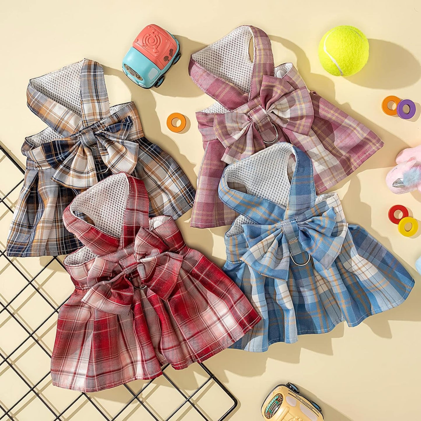 JK Plaid Pet Skirt Harness Leash