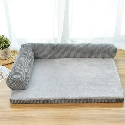 L-Shaped Soft Cushion Dog Bed