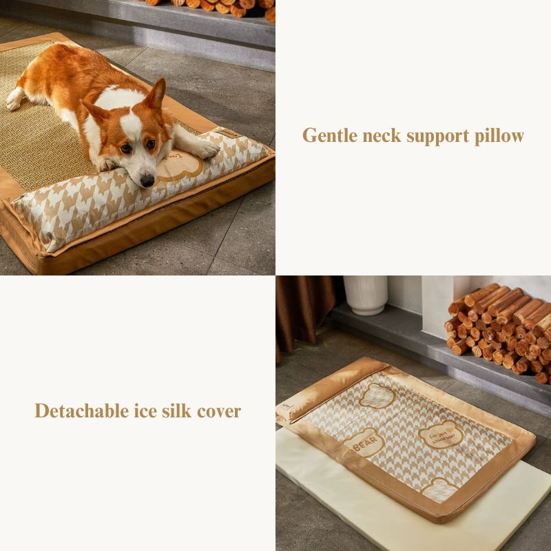 Pet Cooling Sleeping Bed with Pillow