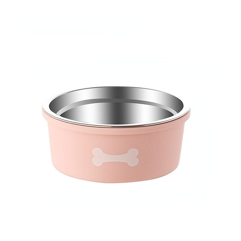 Silicone Stainless Steel Cat Double Bowl
