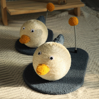 Cute Duck Shaped Cat Scratching Post Toy