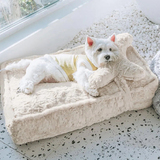 Rabbit Fur Comfort Calming Dog Bed