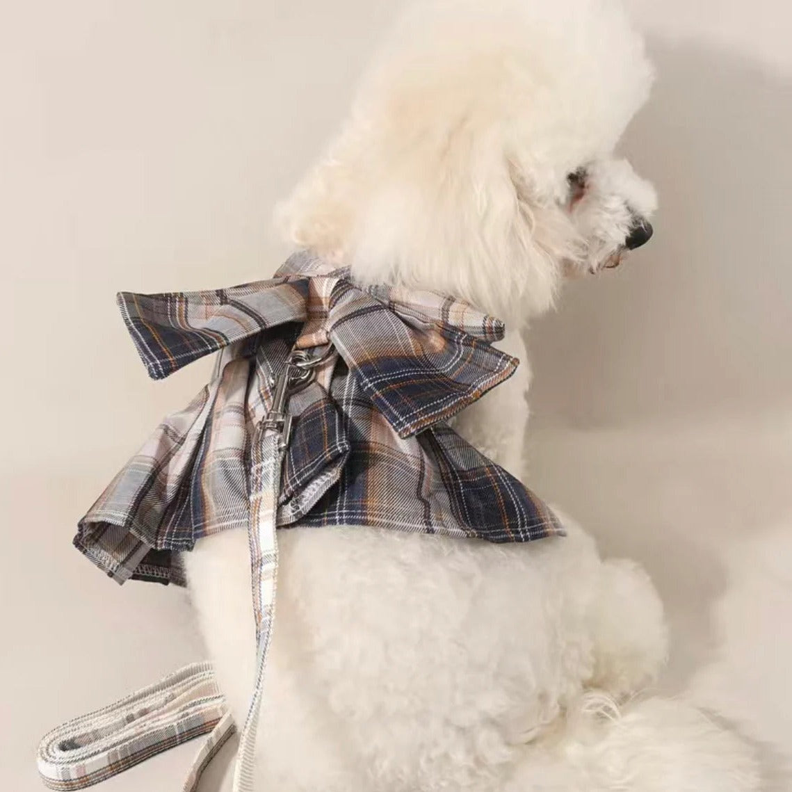 JK Plaid Pet Skirt Harness Leash