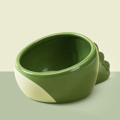 Cute Dinosaur Ceramic Cat Bowl