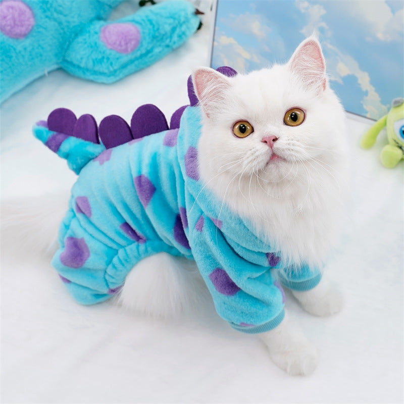 Flannel Dinosaur-shaped Pet Clothes