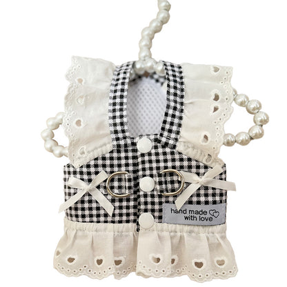 Retro Plaid Lace Pet Princess Dress