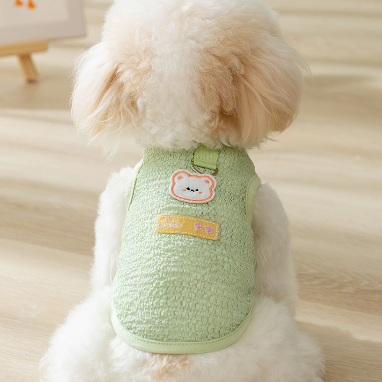 Cute Cartoon Summer Traction Vest Pet Clothes