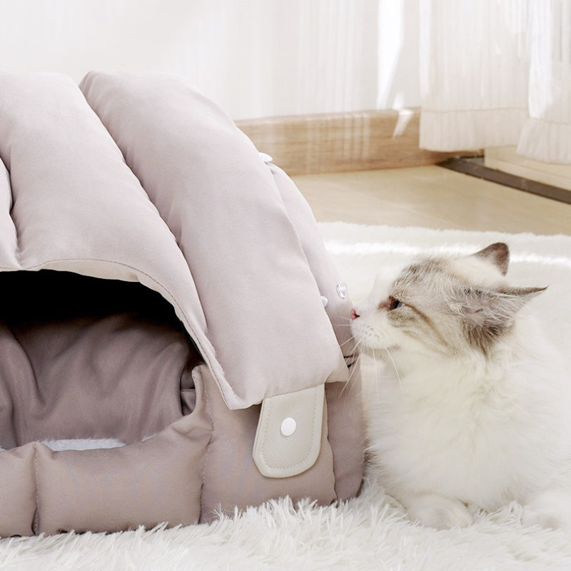 Warming 2-in-1 Arched Semi-Enclosed Cat Cave