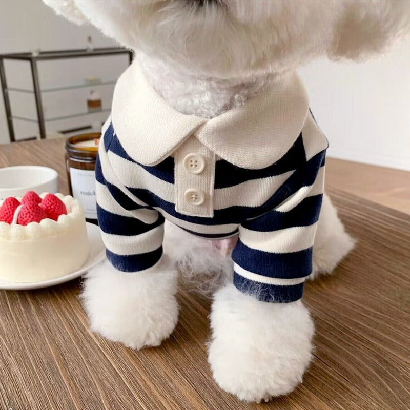 Cute Casual Striped Polo Shirts for Pets