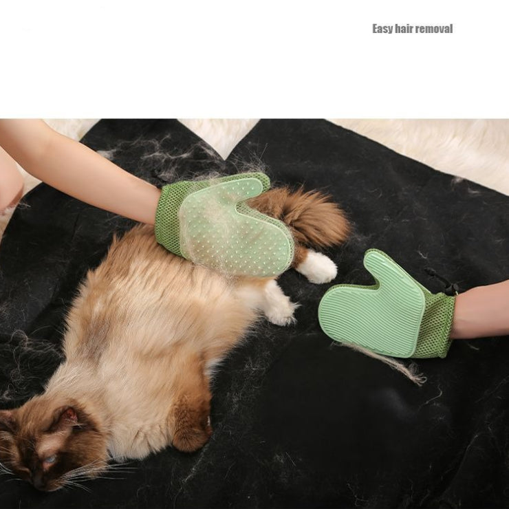 Rubber Pet Cleaning and Hair Removal Gloves