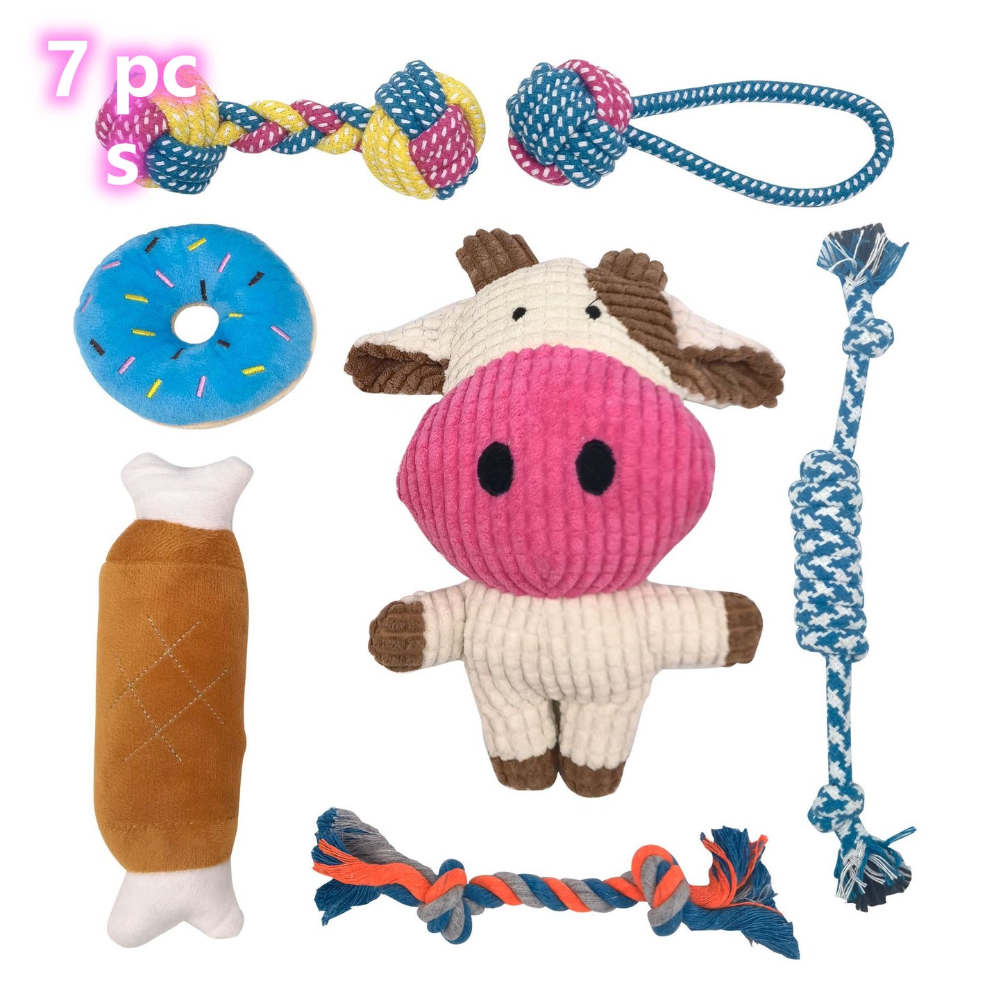 Multi-pack of interactive puppy chew toys