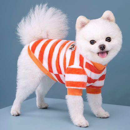 Rainbow Striped Fleece Pet Sweatshirt