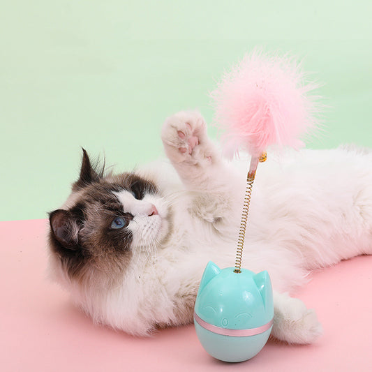 Cat Self-Happy Feather Tumbler Toy