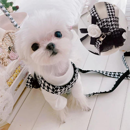 Houndstooth Harness Leash Combo