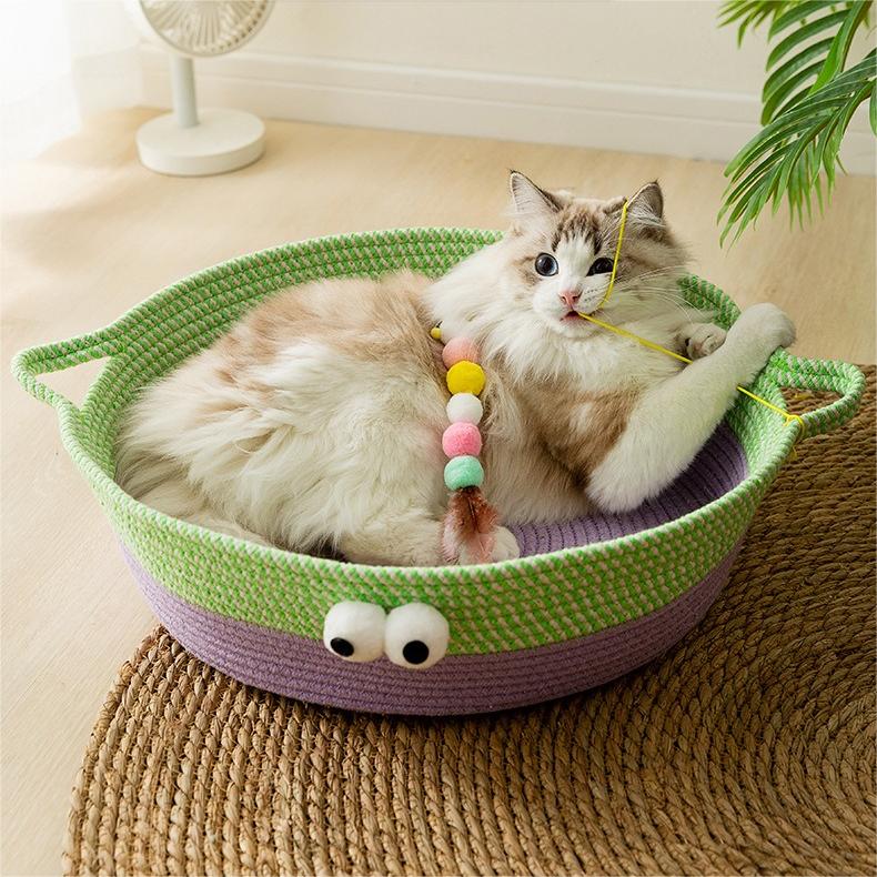 Rattan-Woven All Season Pet Nest Basket