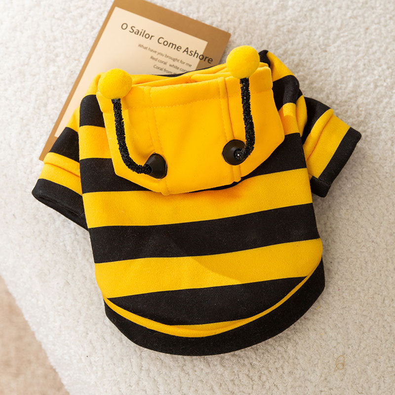Thin Velvet Cute Bee Pet Sweatshirt