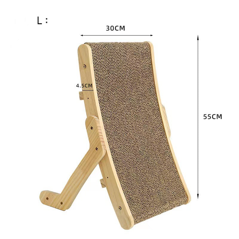 Wooden Cat Scratcher Scraper Detachable Lounge Bed