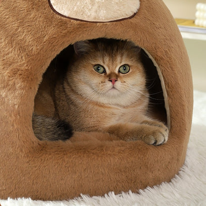 Brown Bear Shaped Yurt Cat Nest