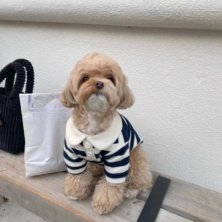 Cute Casual Striped Polo Shirts for Pets