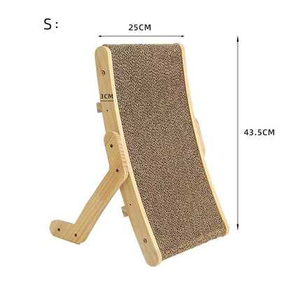 Wooden Cat Scratcher Scraper Detachable Lounge Bed