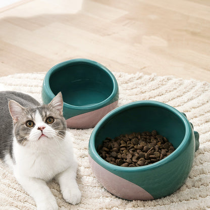 Cute Dinosaur Ceramic Cat Bowl